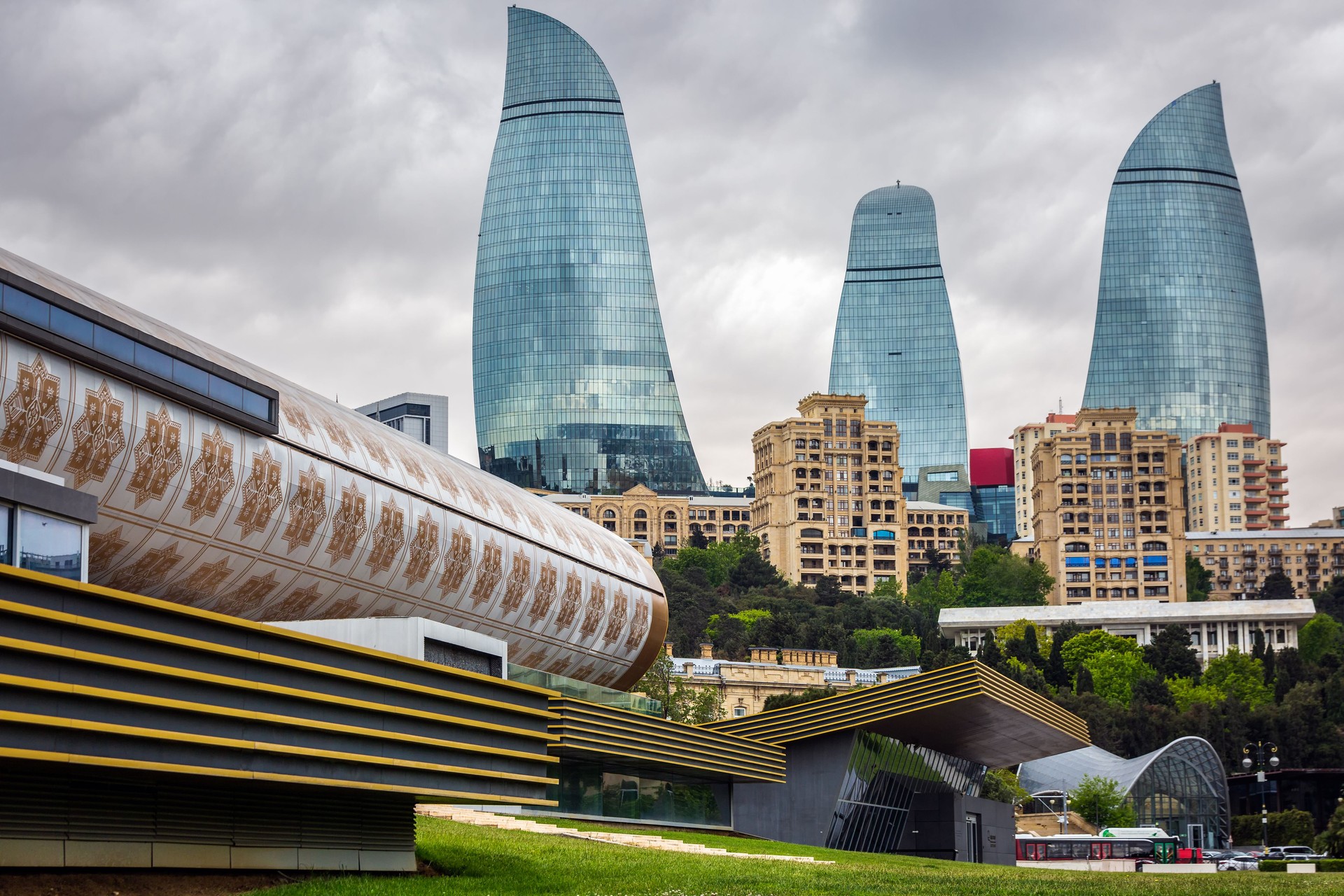 Editorial main tourist attractions in Baku